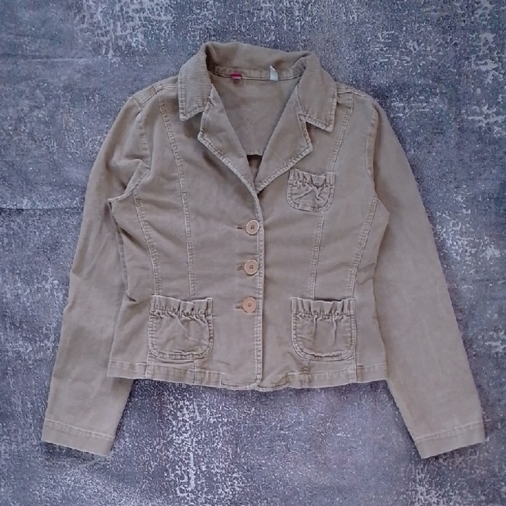 Vintage 90s BILL BLASS Corduroy Women's Tan Jacket
